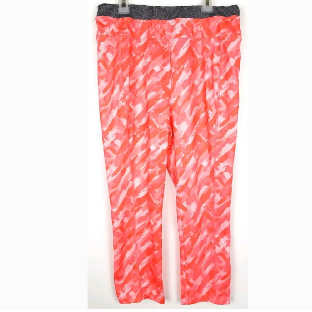 fullBeauty SPORT Crop Leggings Pink Orange Paint